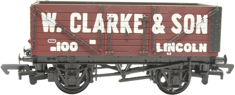 Bachmann 33-100C British Railways 7 Plank Wagon Wm. Clarke & Son Brown 100 Image