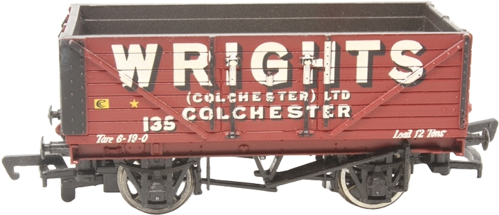 Bachmann 33-030 British Railways 7 Plank Wagon Wrights (Colchester) Limited Red 135 Image