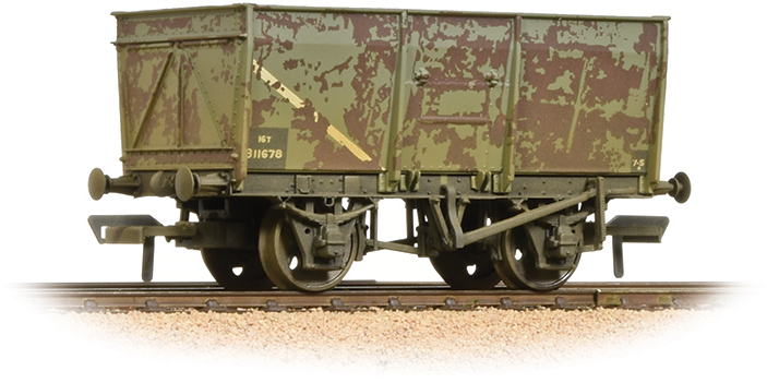 Bachmann 37-450B British Railways 16T Slope-Sided Steel Mineral Wagon British Railways Grey B11678 Image