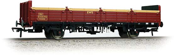 Bachmann 38-040A British Rail OAA/OBA Dropside Open English, Welsh & Scottish Railway Maroon & Yellow 110332 Image