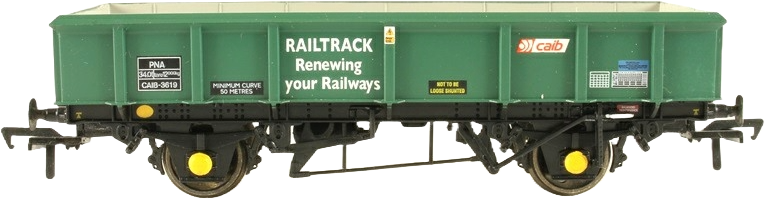 Bachmann 38-100 British Rail PNA 34T Ballast/Spoil Open Wagon CAIB Rail Holdings Railtrack Green CAIB3619 Image