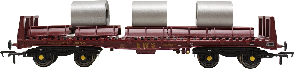 Bachmann 38-350 British Rail BAA/BAB 40ft Bogie Steel English, Welsh & Scottish Railway Maroon & Yellow 900142 Image