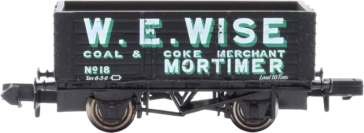 Graham Farish 373-184 British Railways 7 Plank Wagon W.E. Wise Black 18 Image