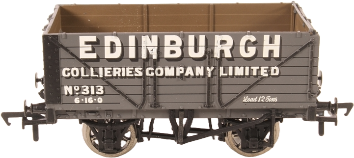 Bachmann 37-080R British Railways 7 Plank Wagon Edinburgh Collieries Company Limited Grey 313 Image