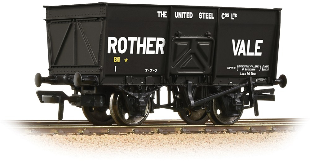 Bachmann 37-428 British Railways 16T Slope-Sided Steel Mineral Wagon United Steel Companies Limited Black Image