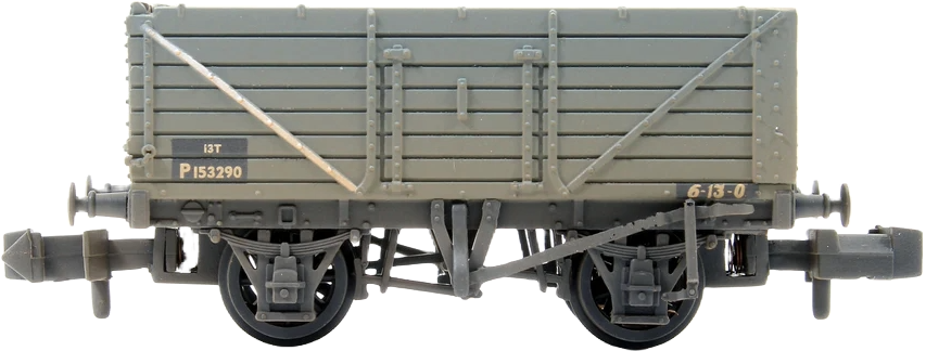Graham Farish 377-078C British Railways 7 Plank Wagon British Railways Grey P153290 Image
