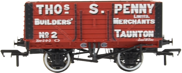 Bachmann 37-100D British Railways 7 Plank Wagon Thos. S. Penny Limited Red 2 Image