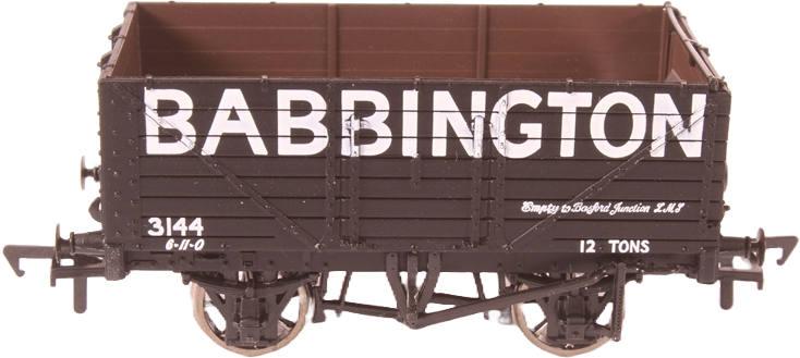 Bachmann 37-100Y British Railways 7 Plank Wagon B.A. Collieries Limited Babbington 3144 Image