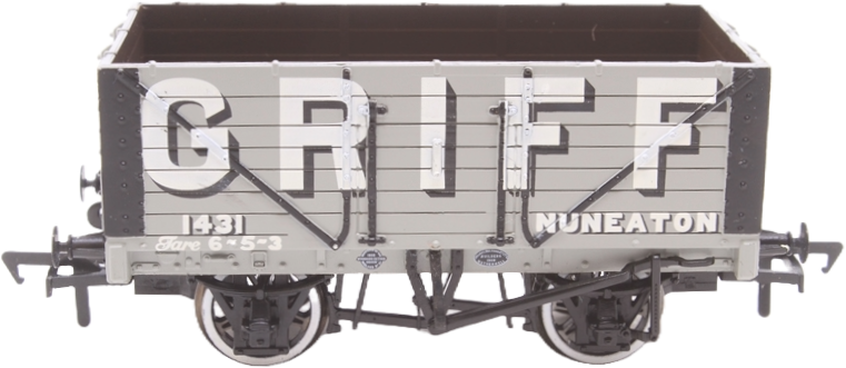 Bachmann 37-101S British Railways 7 Plank Wagon Griff Collieries Grey 1431 Image