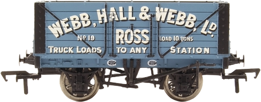 Bachmann 37-105A British Railways 7 Plank Wagon Webb, Hall & Webb Blue 19 Image