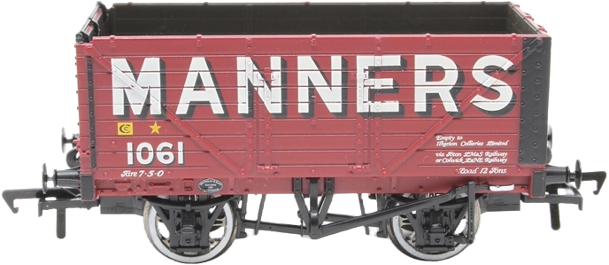 Bachmann 37-129Z British Railways 8 Plank Wagon Manners Colliery Company Limited Red 1061 Image