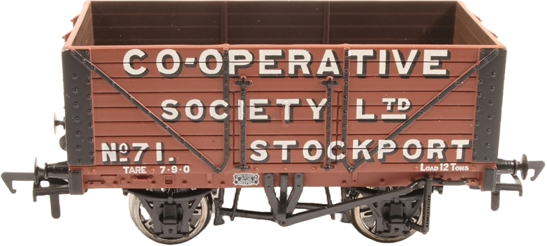 Bachmann 37-150Z British Railways 8 Plank Wagon Stockport Co-operative Society Limited Brown 71 Image