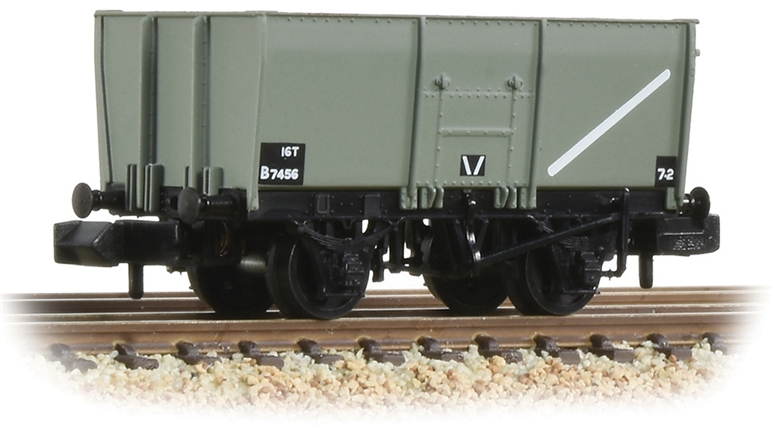 Graham Farish 377-450C British Railways 16T Slope-Sided Steel Mineral Wagon British Railways Grey B7456 Image