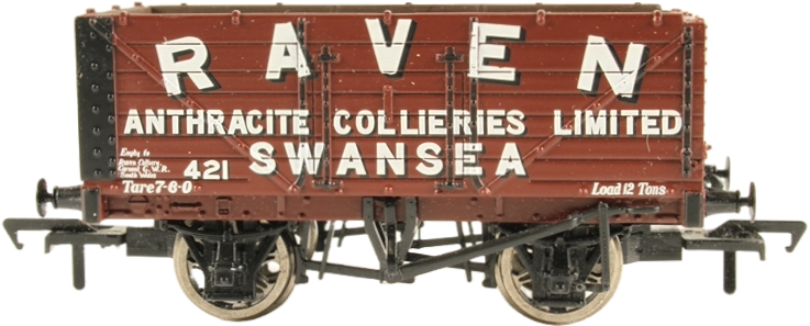 Bachmann 37-079T British Railways 7 Plank Wagon Raven Anthracite Collieries Limited Brown 421 Image