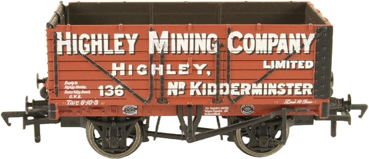 Bachmann 37-080F British Railways 7 Plank Wagon Highley Mining Company Limited Brown 136 Image