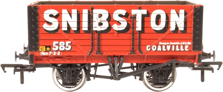 Bachmann 37-080M British Railways 7 Plank Wagon Snibston Red 585 Image