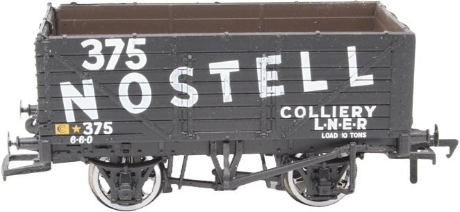 Bachmann 37-080T British Railways 7 Plank Wagon Nostell Colliery Black 375 Image