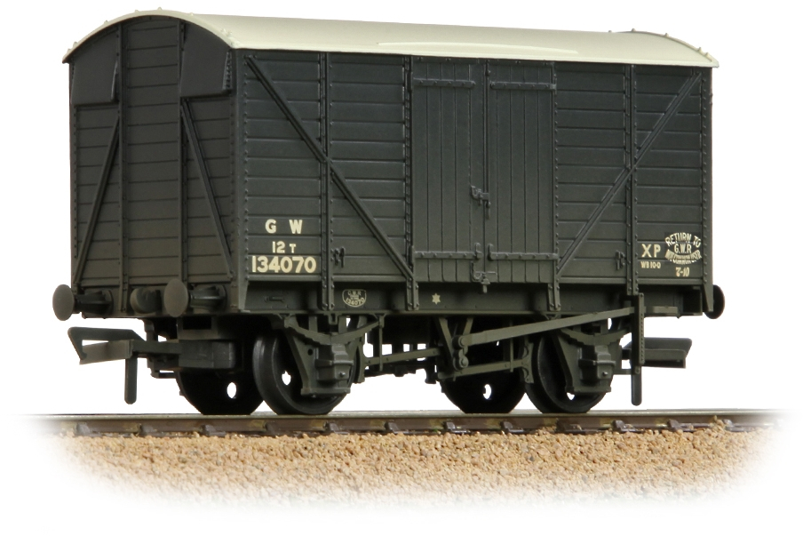 Bachmann 37-730E Great Western Railway 12T Double Vent Van Great Western Railway Dark Grey 134070 Image