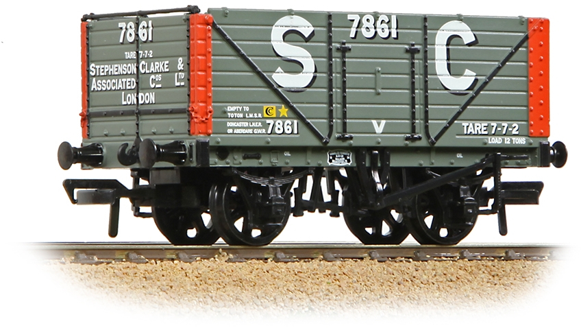 Bachmann 37-129A British Railways 8 Plank Wagon Stephenson Clark & Associated Companies Limited Grey 7861 Image