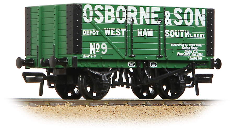 Bachmann 37-156A British Railways 8 Plank Wagon Osborne & Son Green 9 Image