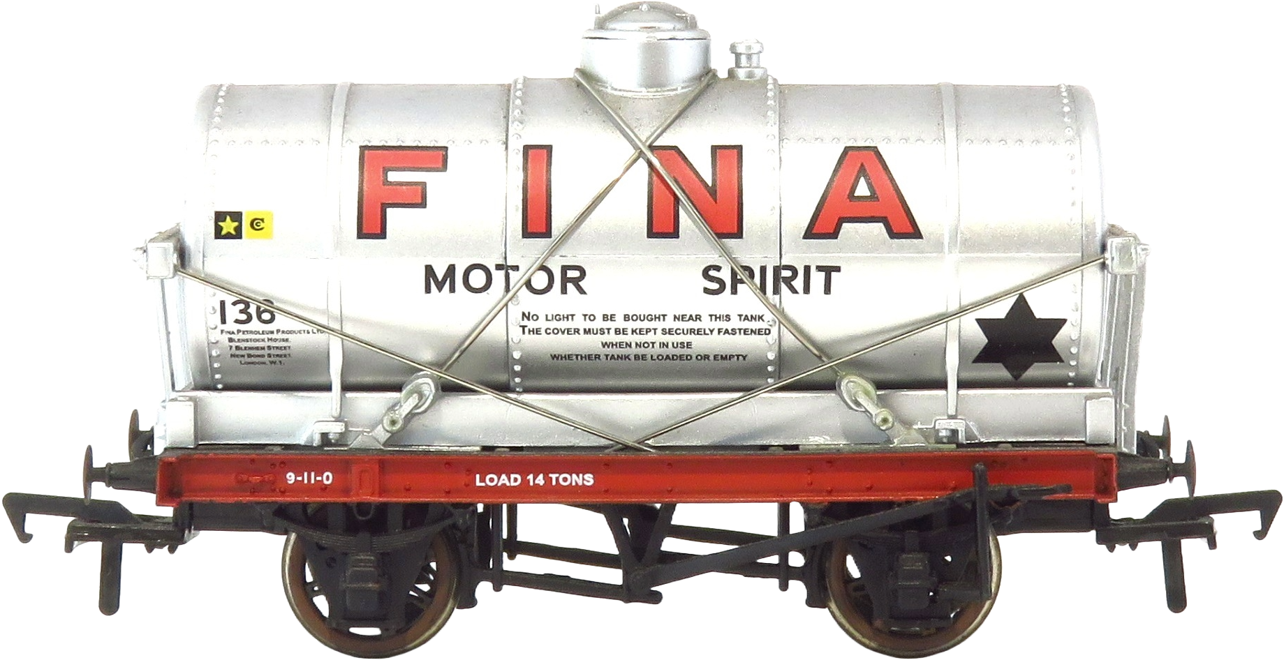 Bachmann 37-680A British Railways 14T Tank Petrofina Silver 136 Image